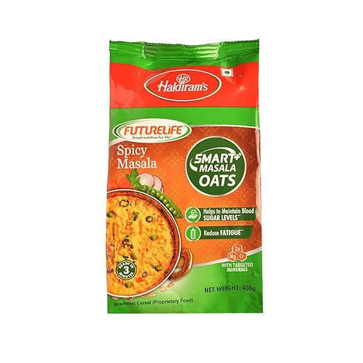Futurelife Smart Spicy Masala Oats | Tasty & Heathy Evening Snack | 100% Whole Grain Oats | Masala Oats | 400 GMS