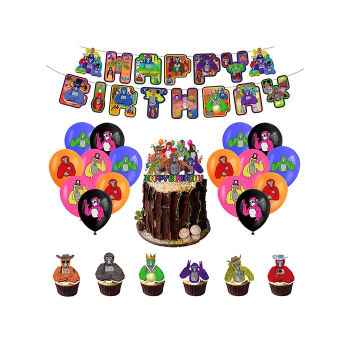 Gorilla Tag Birthday Decoration Gorilla Party Supplies Gorilla Tag Birthday Decorations Gorilla Balloon Decorations Gorilla Tag Balloons Birthday Gorilla Cake Topper Gorilla Tag Birthday Banner