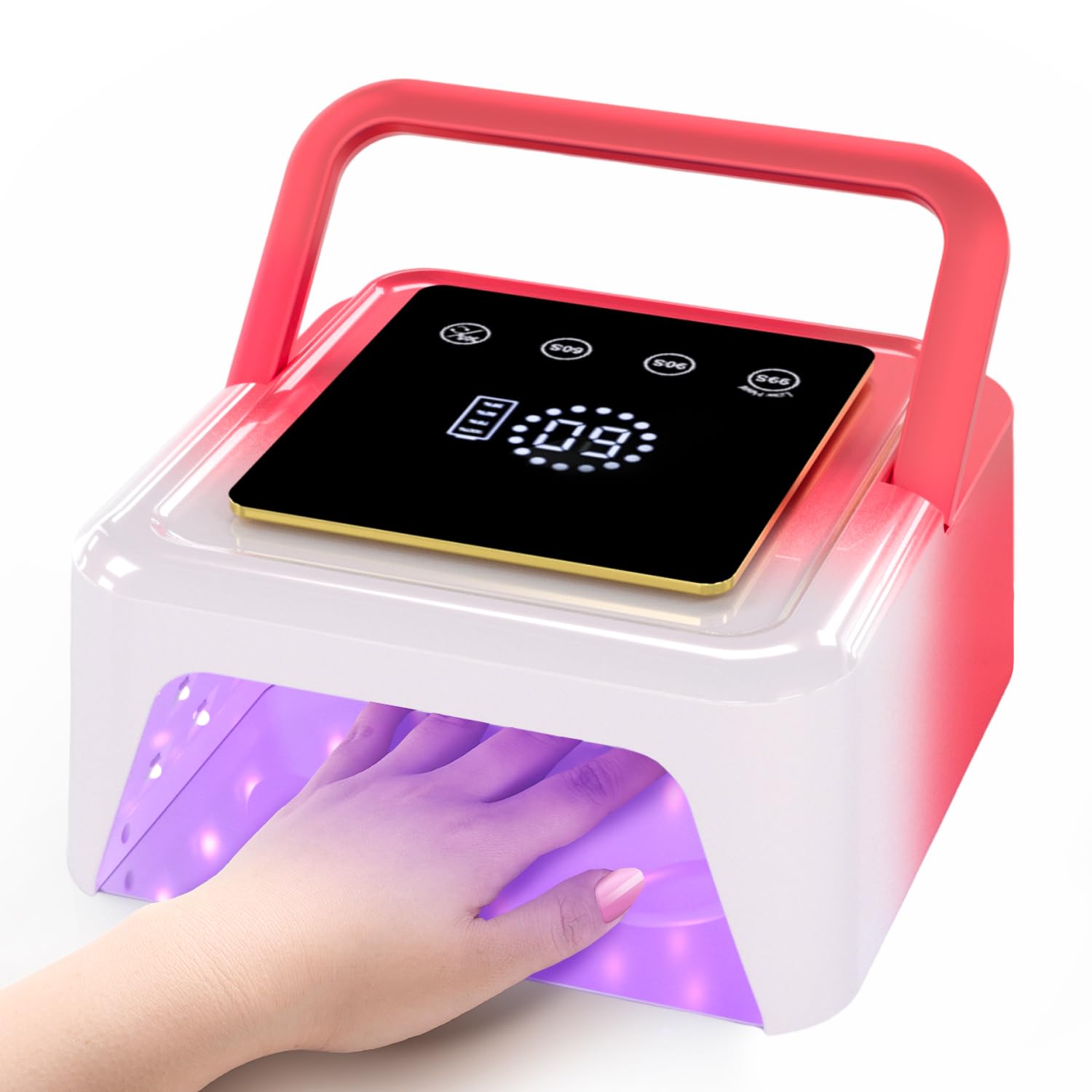 Cordless UV LED Nail Lamp, 108W Rechargeable Nail Light with 36 Beads, Built-in Large Touch Display Gel Nail Lamp for Easy to Use, Nail UV Light with