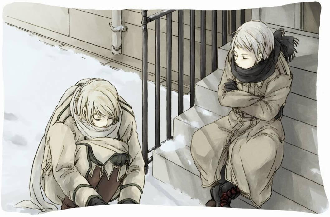 Microfiber Peach Standard Soft And Silky Decorative Pillow Case (20 26 Inch) - Nature Snow Bunnies Winter Snow Animals Russia Stairways Rabbits Prussia Axis Powers Hetalia Wallpa Nature Snow