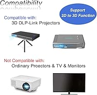 Vista 5 de Gafas 3D con obturador activo, gafas 3D activas, proyectores de TV 3D, juegos de películas 3D, gafas RF activas 3D para Sony Epson Toshiba Sharp RF