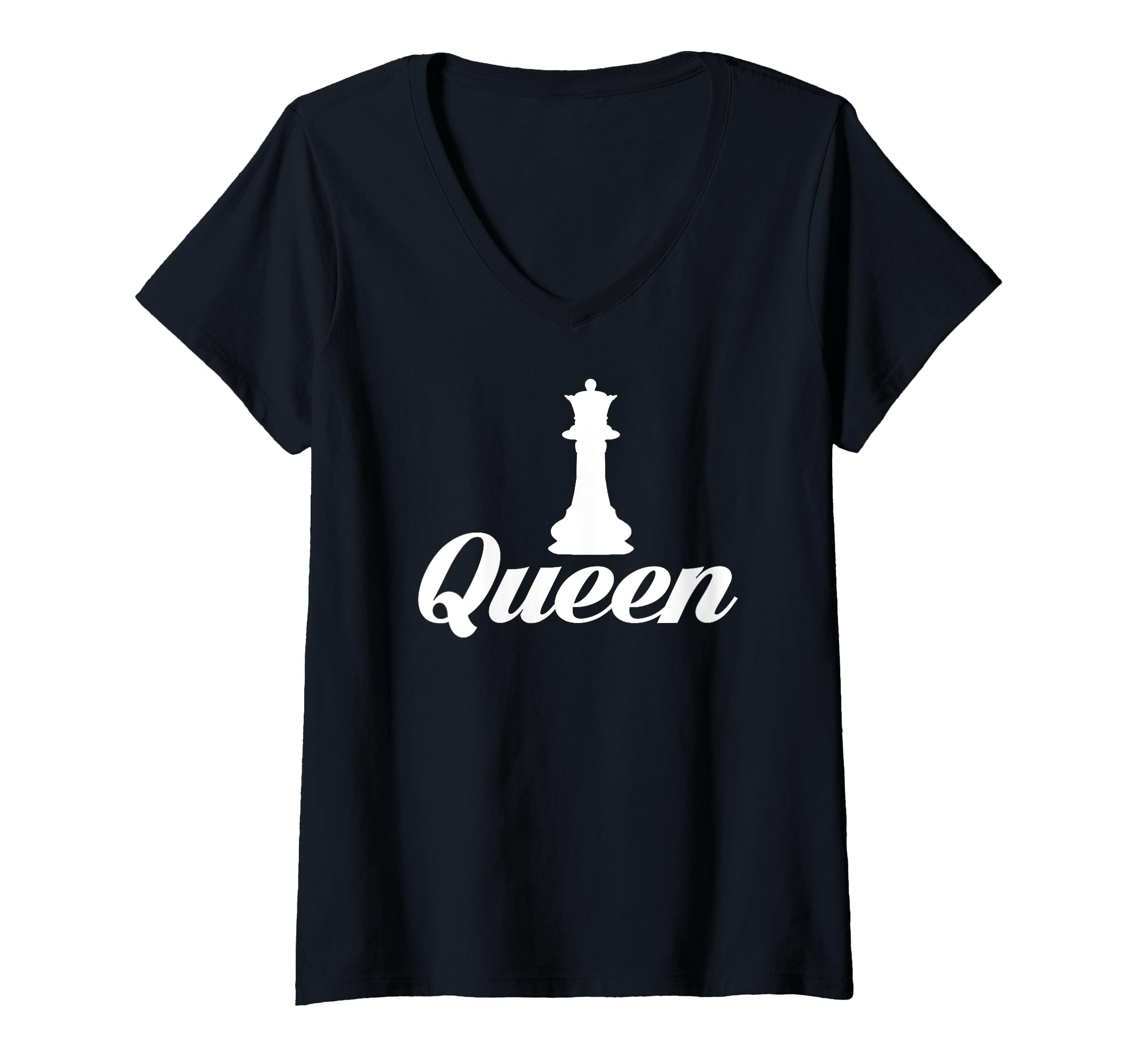 Womens Chess Queen Chess V-Neck T-Shirt