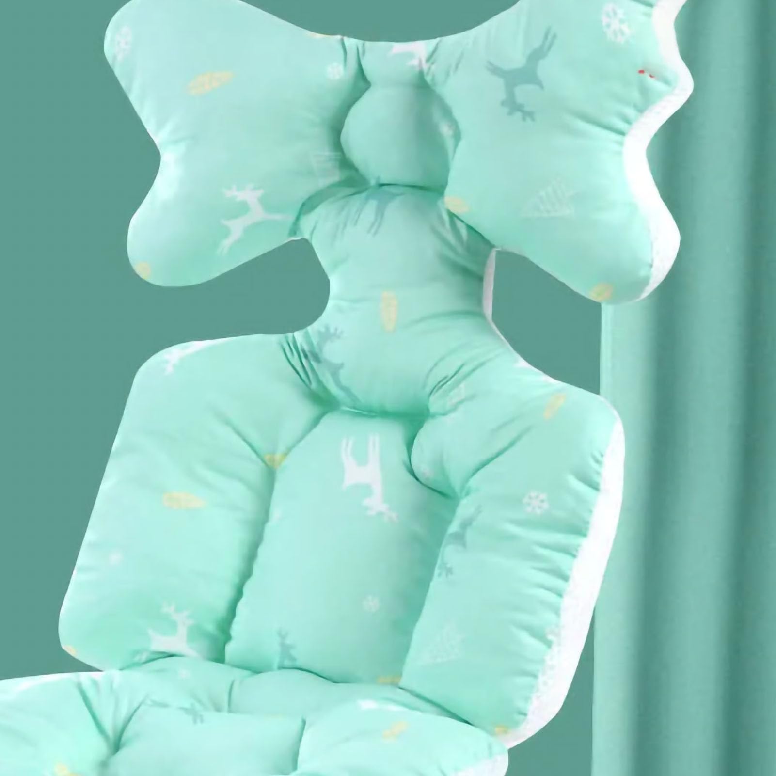 Naroote Coussin de Siège pour bébé, Coussin de Poussette en Coton Doux pour Toutes les Saisons, Insert de Chaise Confortable pour Poussette, Siège D'auto (Cerf)