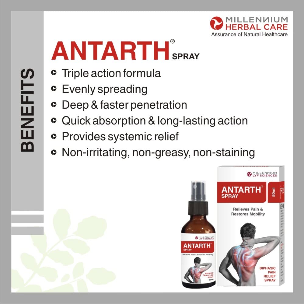 ANTARTH BIPHASIC SPRAY I 100% Natural Powerful Spray For Rapid Pain Relief I 50 ml | Pack of 2 3
