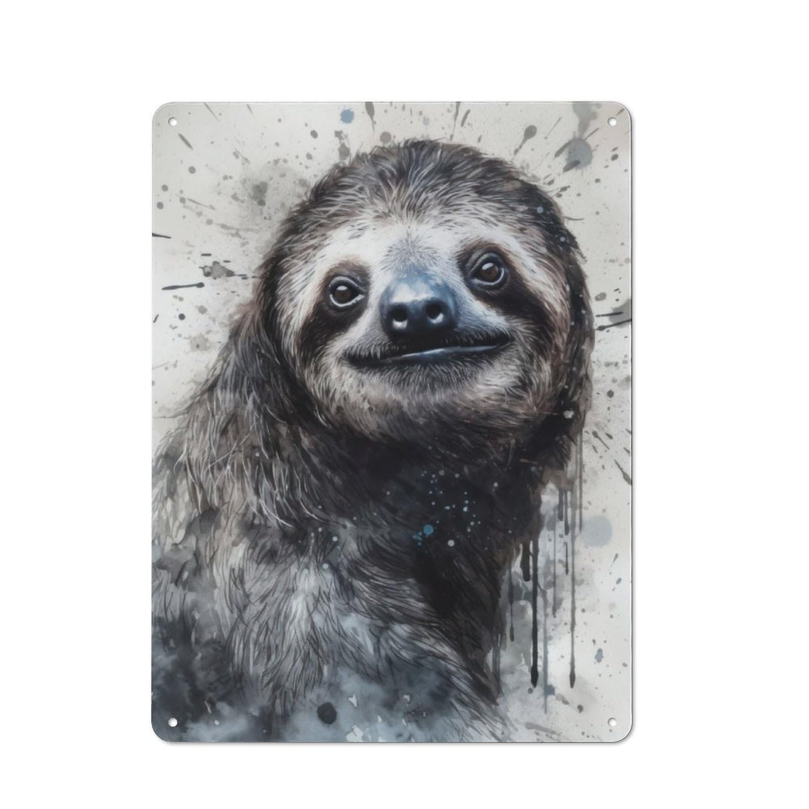 Junmoney Sloth Natures Relaxer Metal Plaque 40X30cm With For Hallway Wall, Retro Decor, For Wall Display Collectors