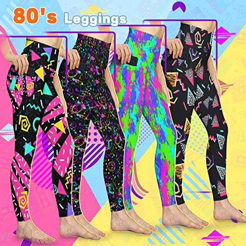 Skynora Neno 80S High Waisted Leggings For Women Tummy Control 90S Workout Running Yoga Pants Retro 1980S Party With Pocket #TOP6
