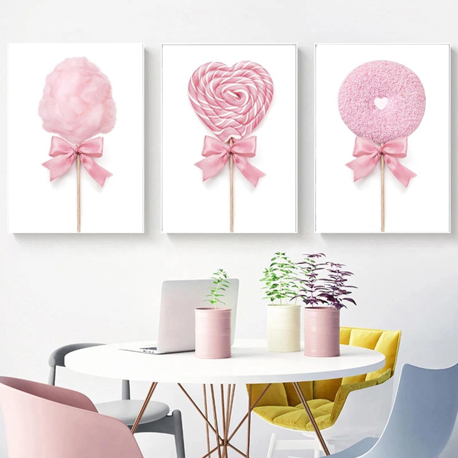 Lienzo de algodón de azúcar rosa para llenar de dulzura y alegría el cuarto de juegos 8