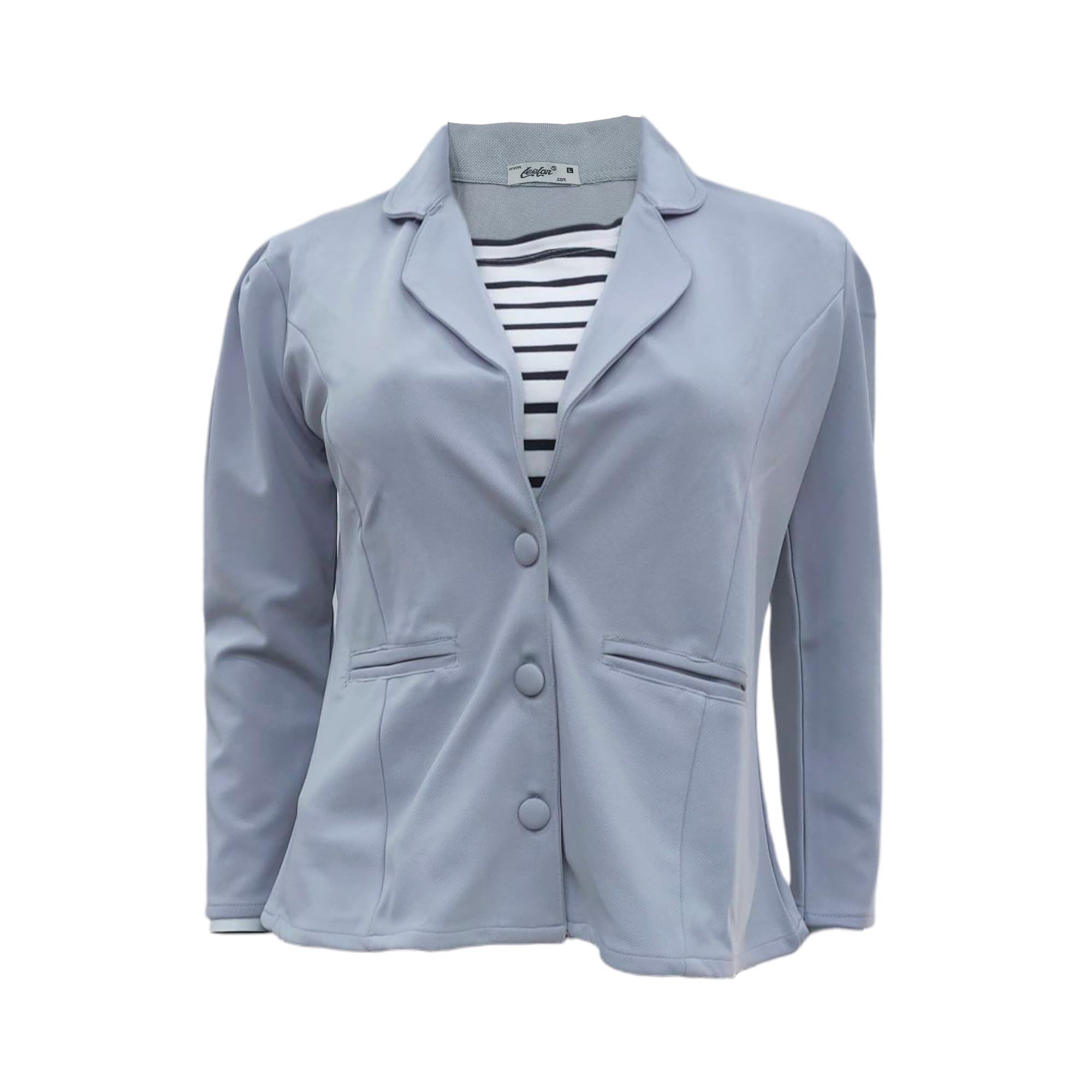 Leelan Single Breasted Blazer with Button Full Sleeves Comfort Fit Collar for Women | Style No : 11470