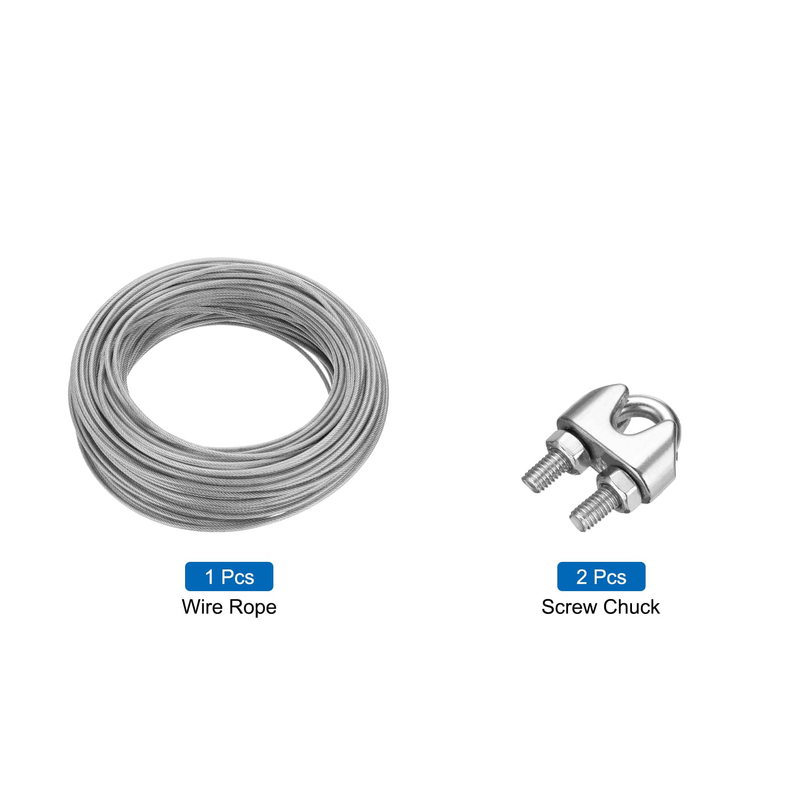 Cavo Acciaio Inox 50m 2mm Rivestito PVC - Fune Metallica Per Giardino E Sospensioni - Foto 7