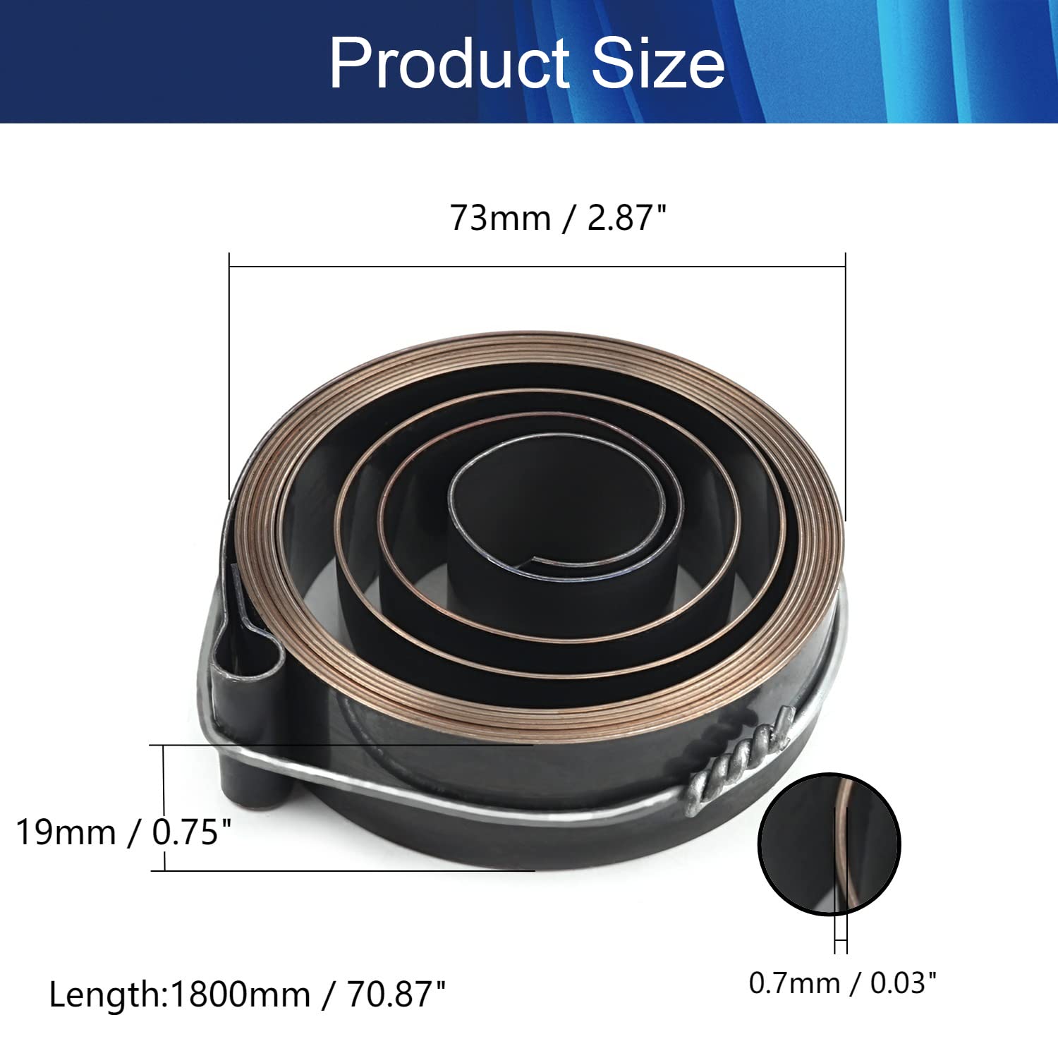 Jutagoss Drill Press Return Spring, Quill Spring Feed Return Coil Spring Assembly 70.87