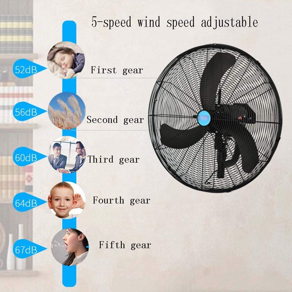 Ventilatore elettrico a parete, ventilatore elettrico potente a conversione di frequenza da 26/30 pollici Ventilatore industriale da parete - Ventilatore commerciale di fabbrica con piedistallo (26 p