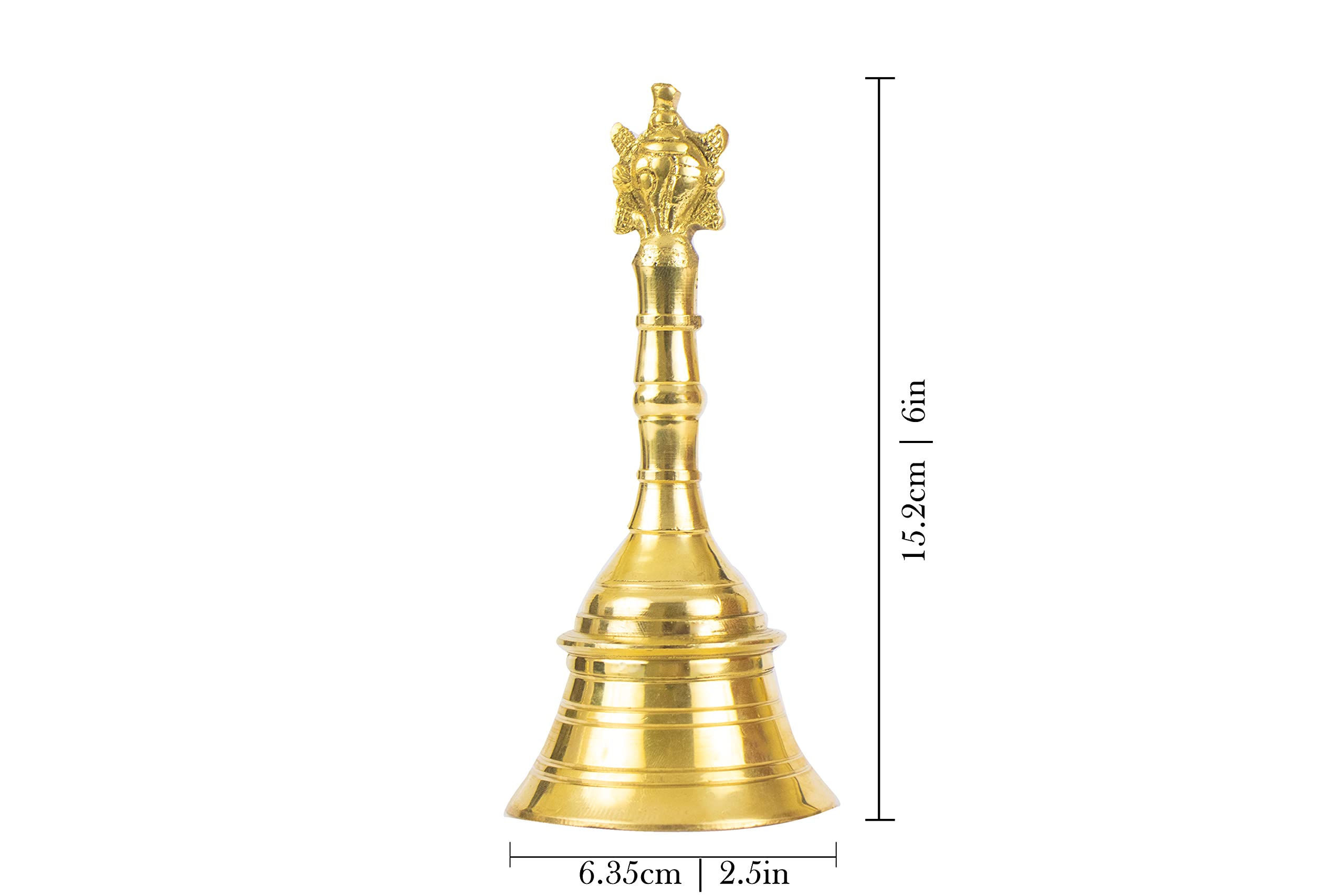 Brass Pooja Bell - Traditional Shakchakra Bell -4