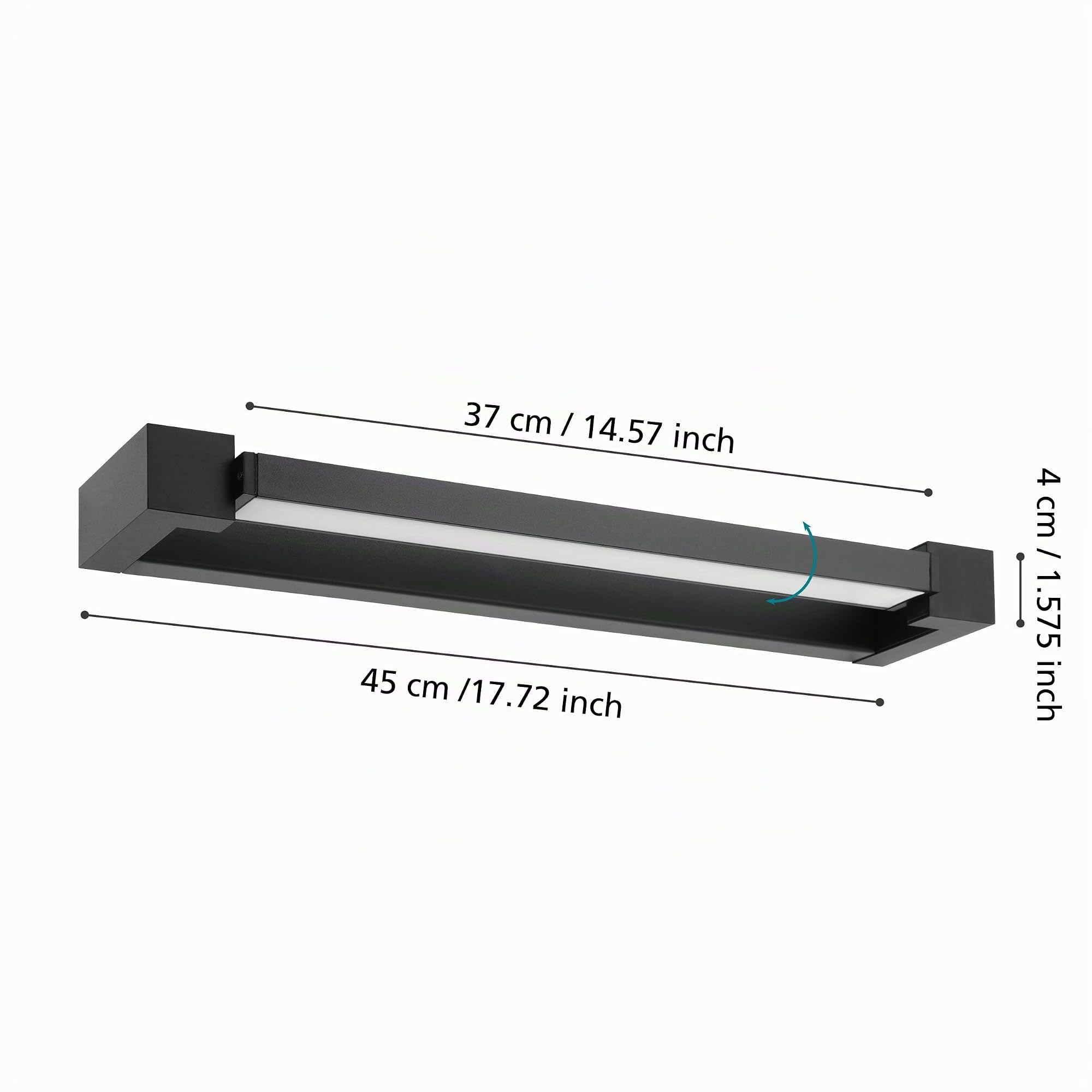 EGLO lampada da parete a LED Gemiliana, lampada in metallo nero e plastica