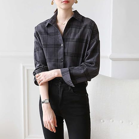 Amazon Co Jp 女性用シルク長袖ボタンダウンシャツカジュアルルーズレディースサテンボタンアップシャツ女性用オフィスとカジュアル 服 ファッション小物