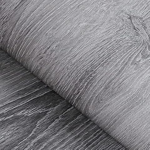 FunStick Wallpaper Self Adhesive Grey Wood Grain Decorative Contact Paper Rustic Furniture Stickers Vinyl Waterproof Wallpaper Peel and Stick for Kitchen Table Door Shelf Drawer Liner 40CM x 2M Cover