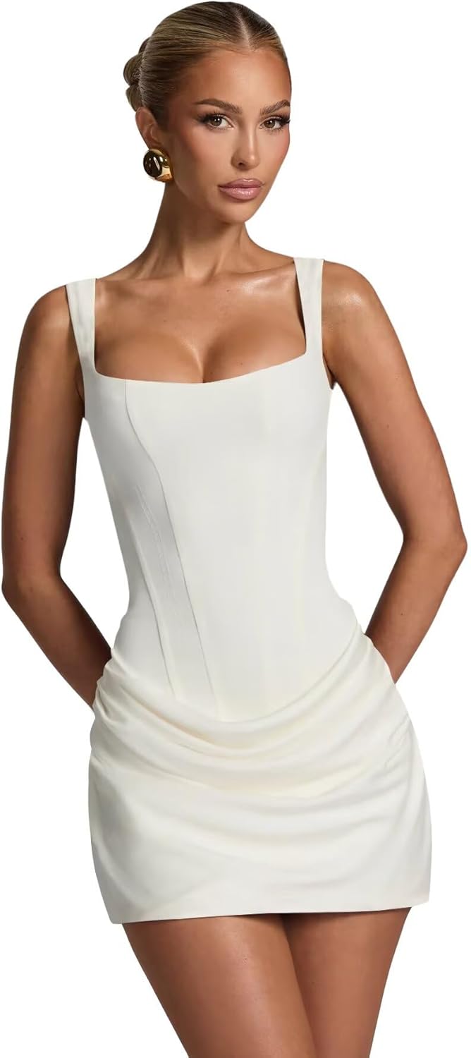 Satin Homecoming Dresses 2025 Spaghetti Straps Tight Short Corset Formal Mini Cocktail Gown HC070