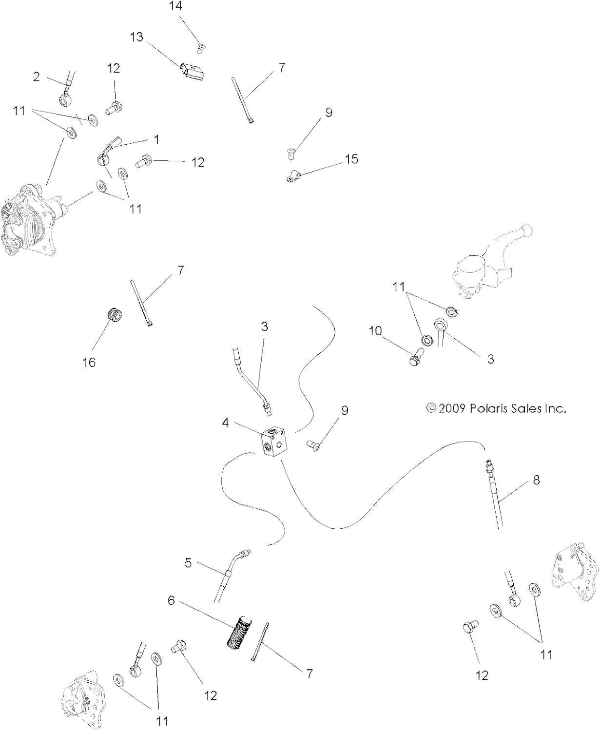 Polaris ATV Brake Line Kit, Rear, Right, Genuine OEM Part