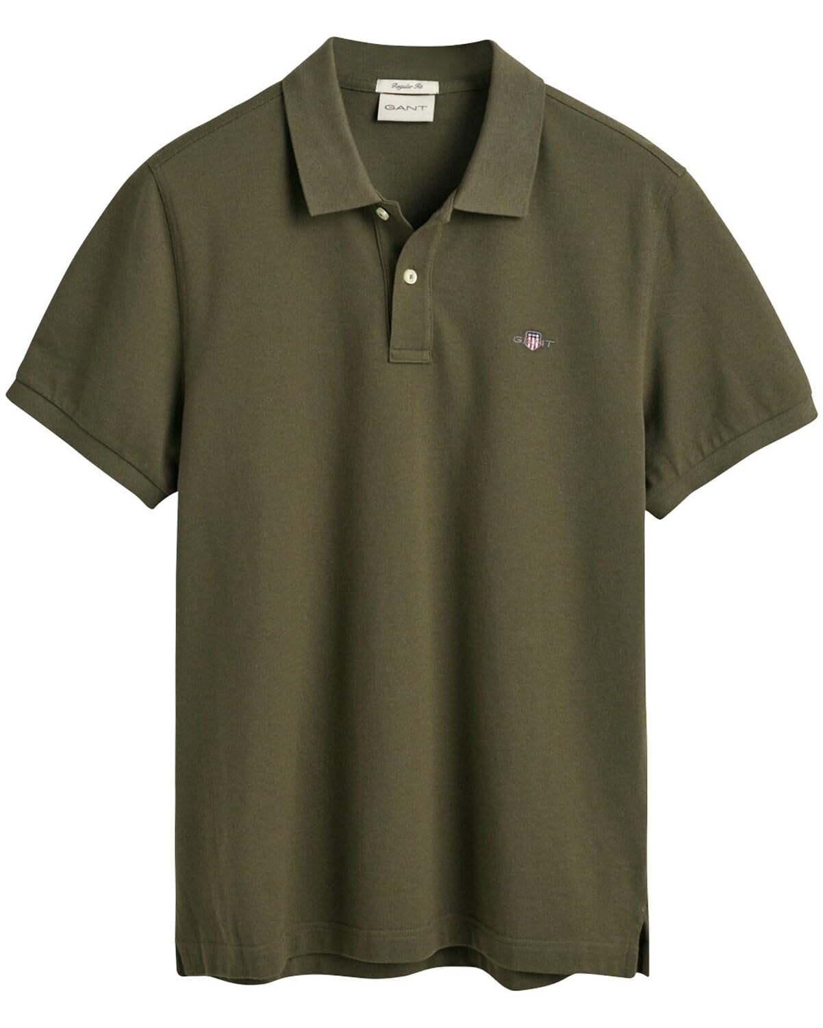 GANT Mens Shield Short Sleeve Pique Polo Shirt Juniper Green L