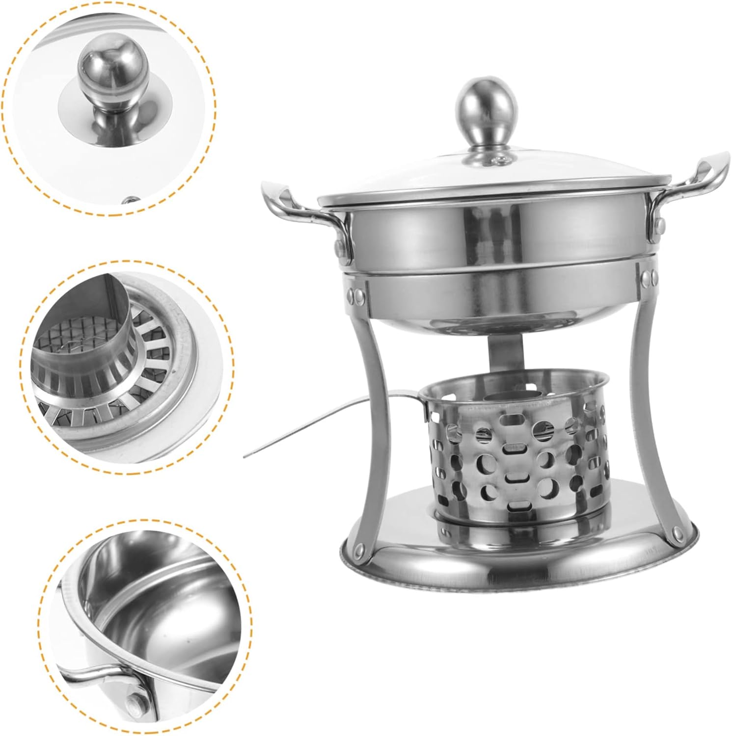 Small Hotpot Pot Stainless Steel Single Burner Hotpot Stove Practical and Safe Perfect for Indoor/outdoor