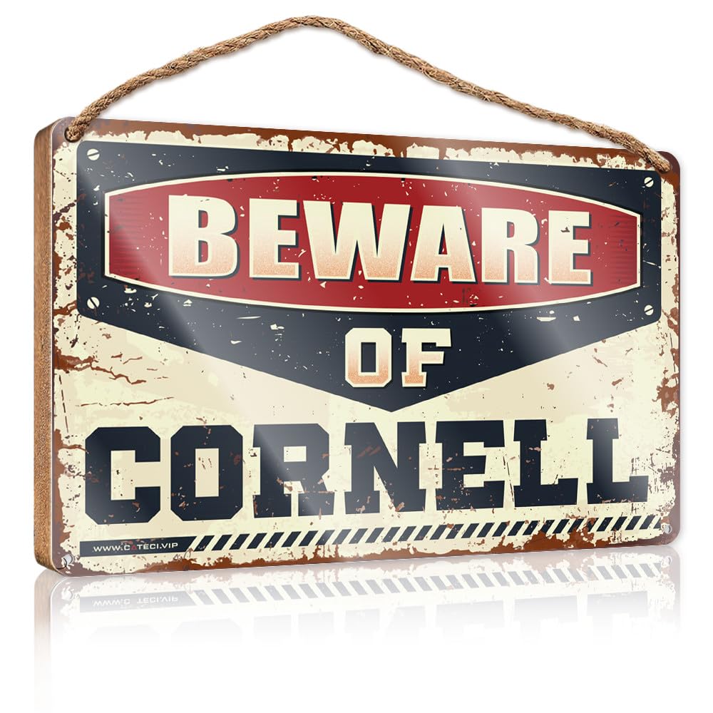 FRINTOXA Wood Bathroom Sign Beware Of Cornell Wooden Sign(23X35CM)