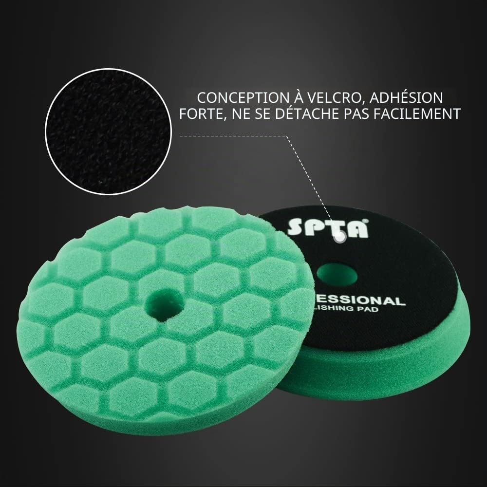SPTA Lot de 5 éponges de Hex-logiques de 150 mm - pour Polissage, Polissage, éponge, éponge, Ponceuse Excentrique de 150 mm