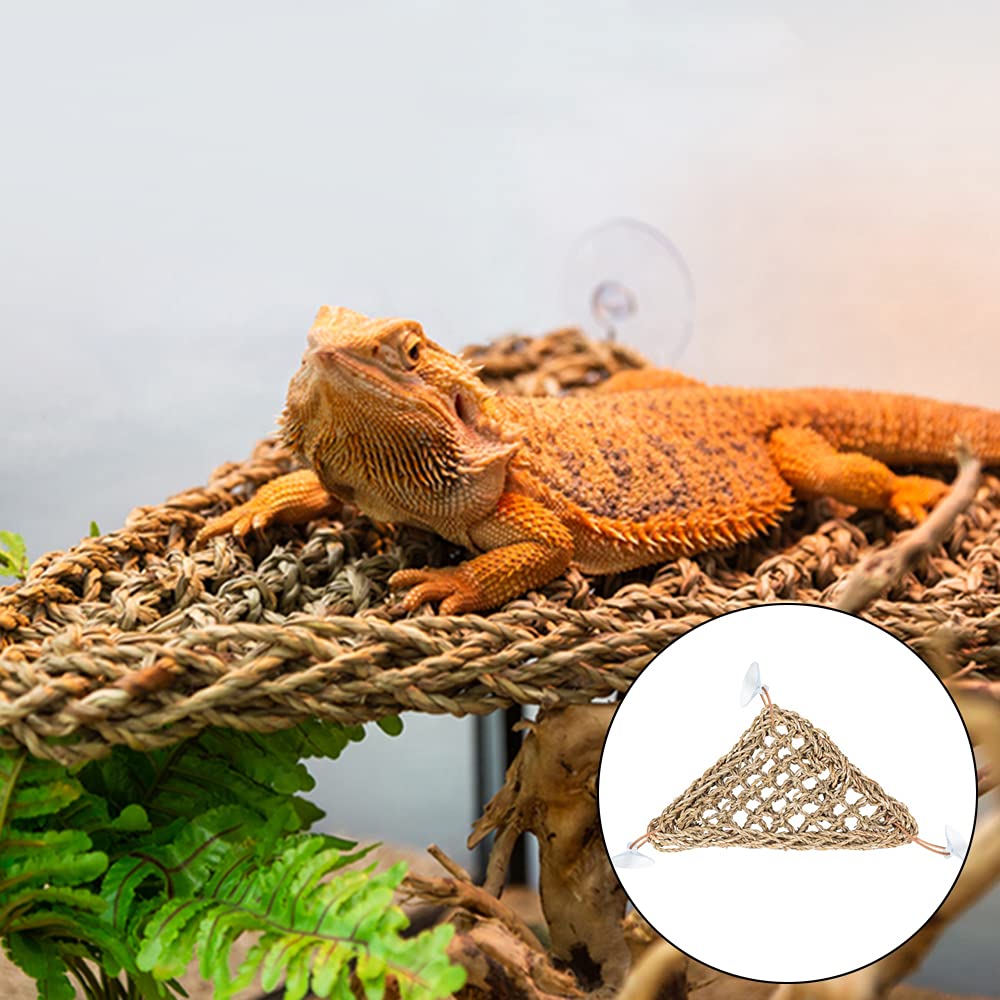 Hamac en jonc de mer naturel avec ventouses pour reptiles