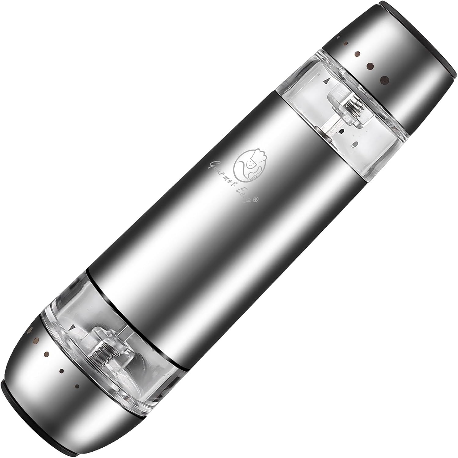 2 in 1 Electric Salt and Pepper Grinder Set, Rechargeable with USB-C, Automatic Battery Operated Salt and Pepper Shakers, Pepper Mill Grinder with Adjustable Coarseness, Stainless Steel Gourmet Easy