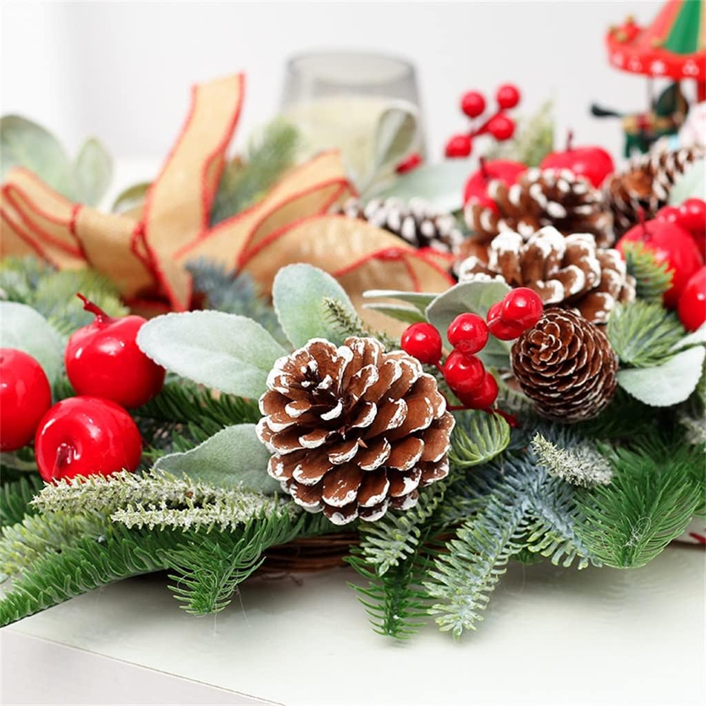 Decorative Eucalyptus Pine Cone Simulation Wreath Christmas Window Door Pendant