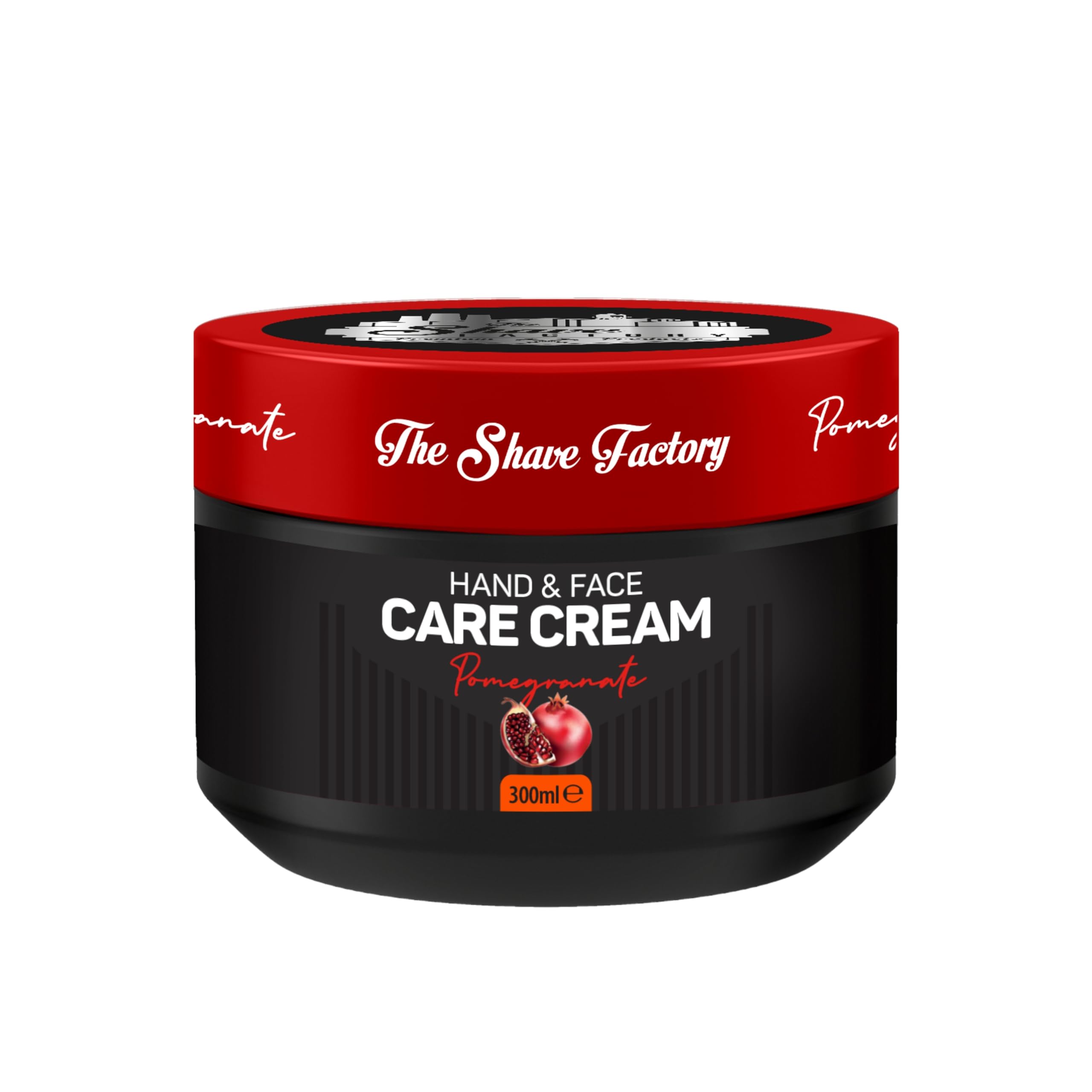 The Shave Factory Hand and Facial Cream Pomegranate 300ML, Hydration, Nourishes Dry Skin