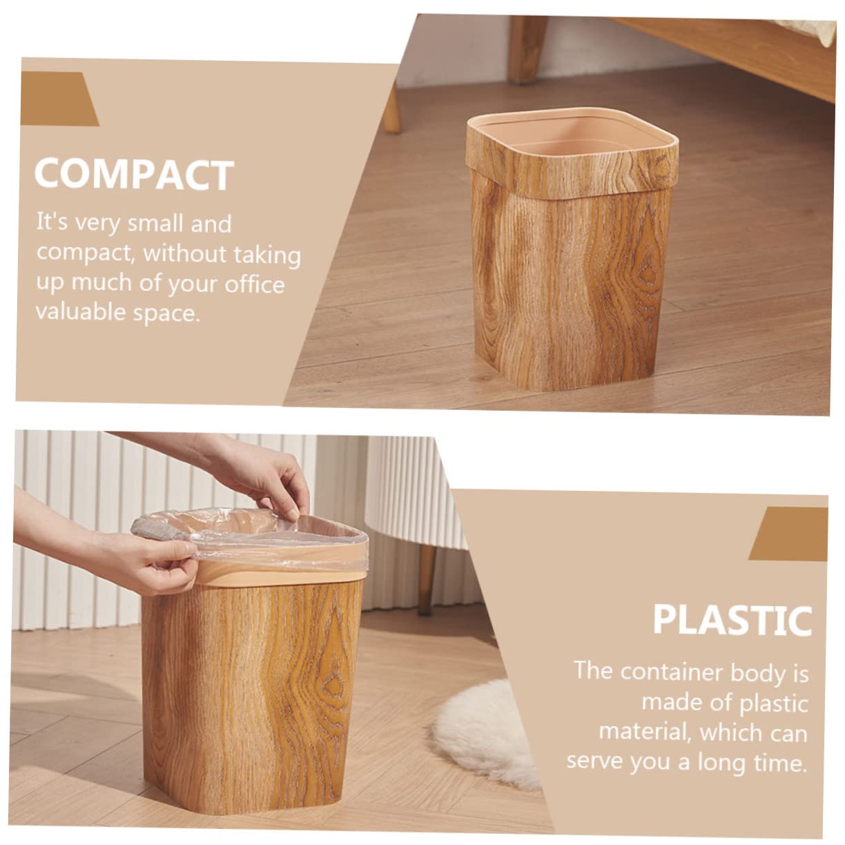 NUOBESTY Contenitore Per Spazzatura in Stile Nordico Cestino Per Rifiuti Di Carta Da Ufficio e Casa Realizzato in Pp Di Durevole e Robusto Per