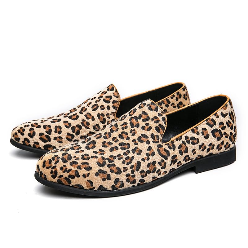 Santimon Mens Leopard Print Loafers Dress Shoes Slip On Driving Shoes Tuxedo Suit Shoes Lightweight Moccasins Stylish Shoes4