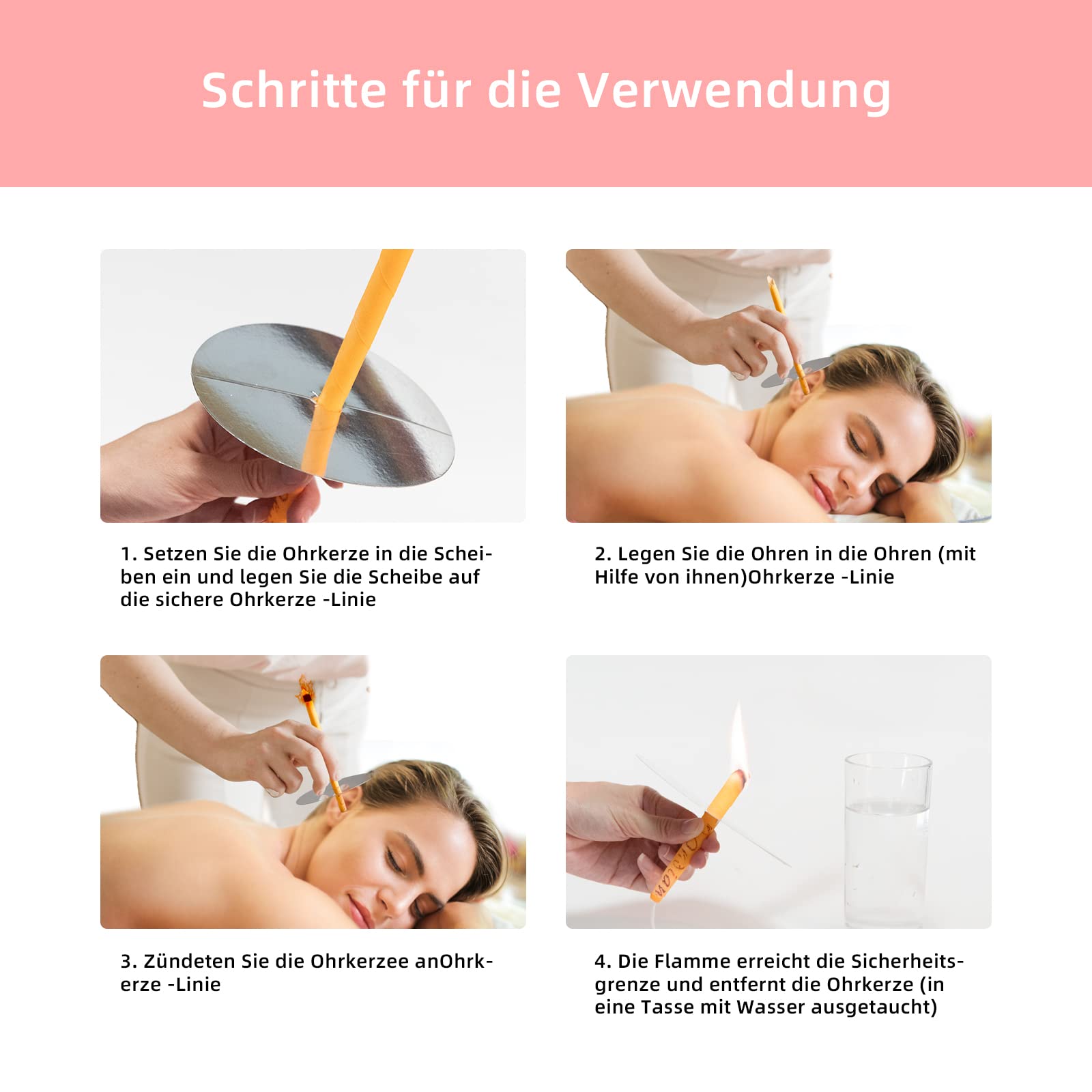 20 Pezzi 8 Diverse Fragranze Coni per Orecchie,25cm Cono Orecchie Cerume con 10 Dischi Protettivi e Tampone di Cotone,per Rimuovere la Cera Dell'orecchio,Relax e Pulizia