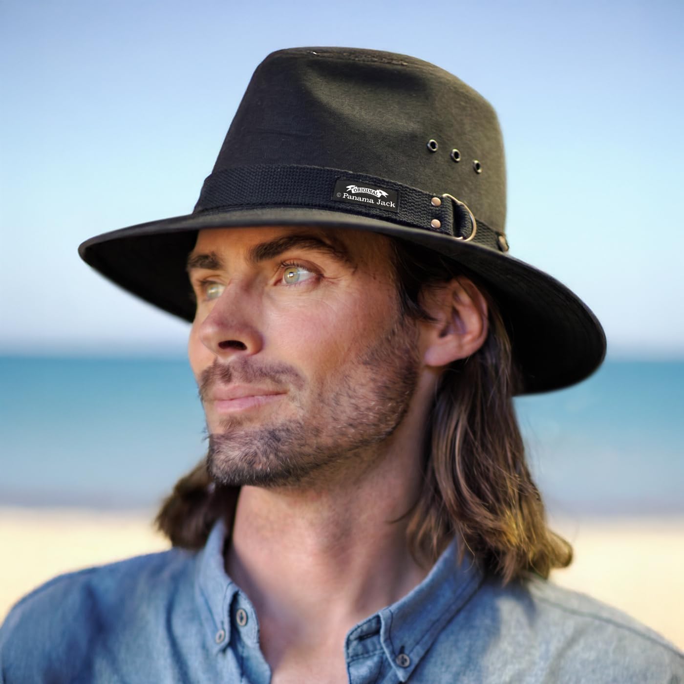 Panama Jack Mens Original Canvas Safari Sun Hat UPF 50 Sun Protection Cap 2.5 Brim product thumbnail 4