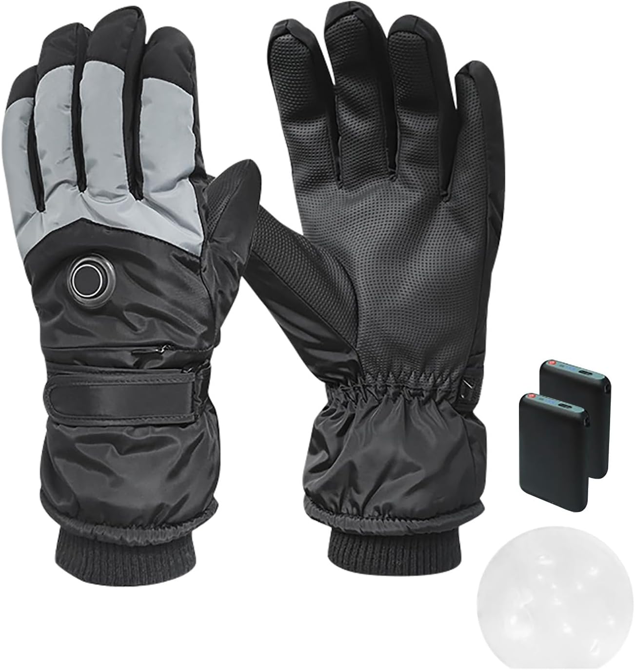 Unisex Touch Panel Allowed Rechargeable Warmed Gauntlets with 5000mAh Battery for Cold Weather Down to 30℃ Impermeable Plan USB Rechargeable Heated Gloves for Snowsports