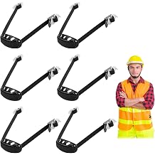 6Pack Universal Hard Hat Chin Strap, Multi-Point Adjustable Helmet Strap with Black Elastic Straps and Chin Cup, Hard Hat Accessories Replacement for Headwear Protection
