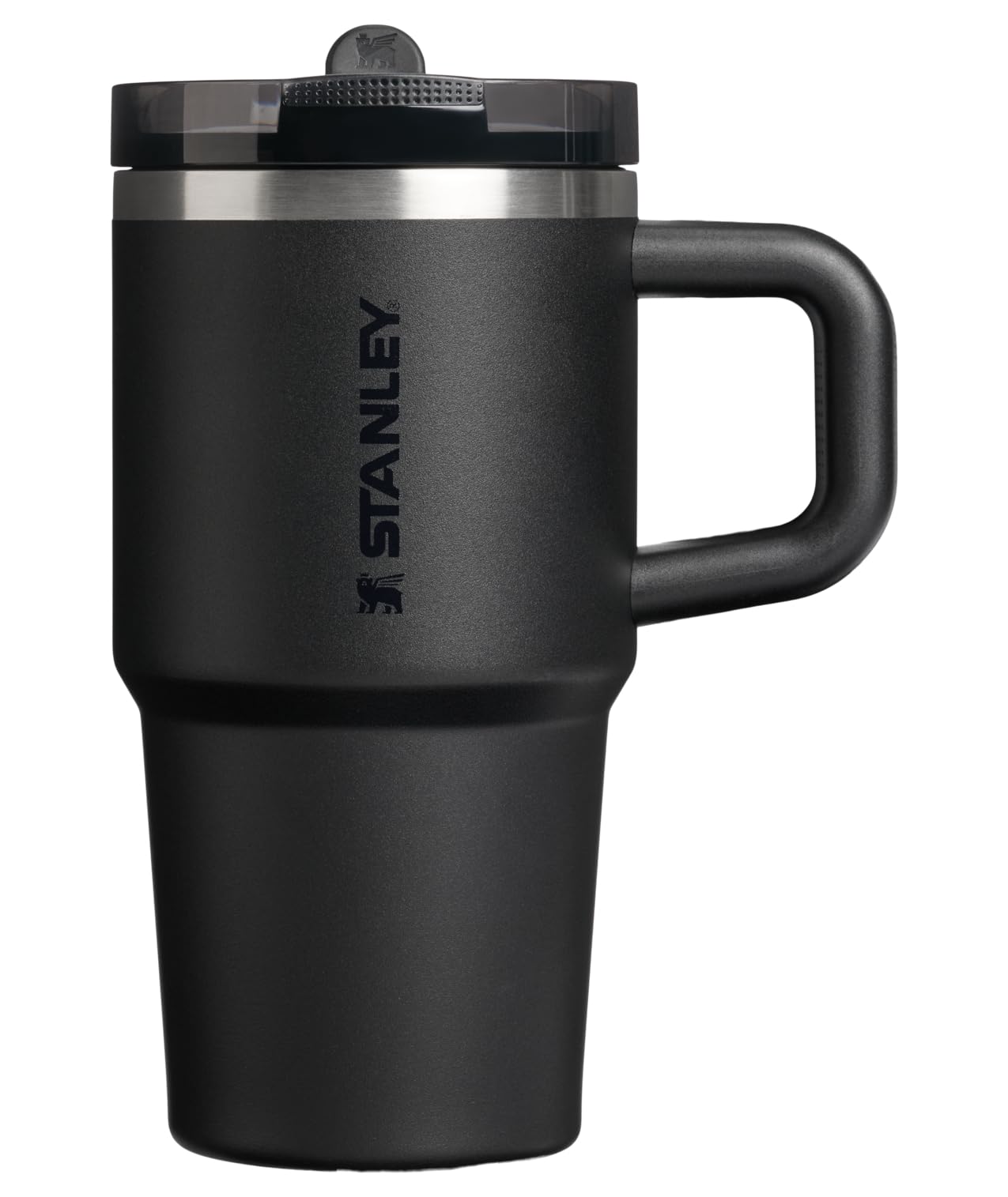 STANLEY Quencher ProTour Trinkhalm-Becher mit auslaufsicherem Deckel, 590 ml, integrierter Strohhalm und Griff, kompatibel für Reisen, isolierter Edelstahlbecher, BPA-frei, Schwarz 2.0