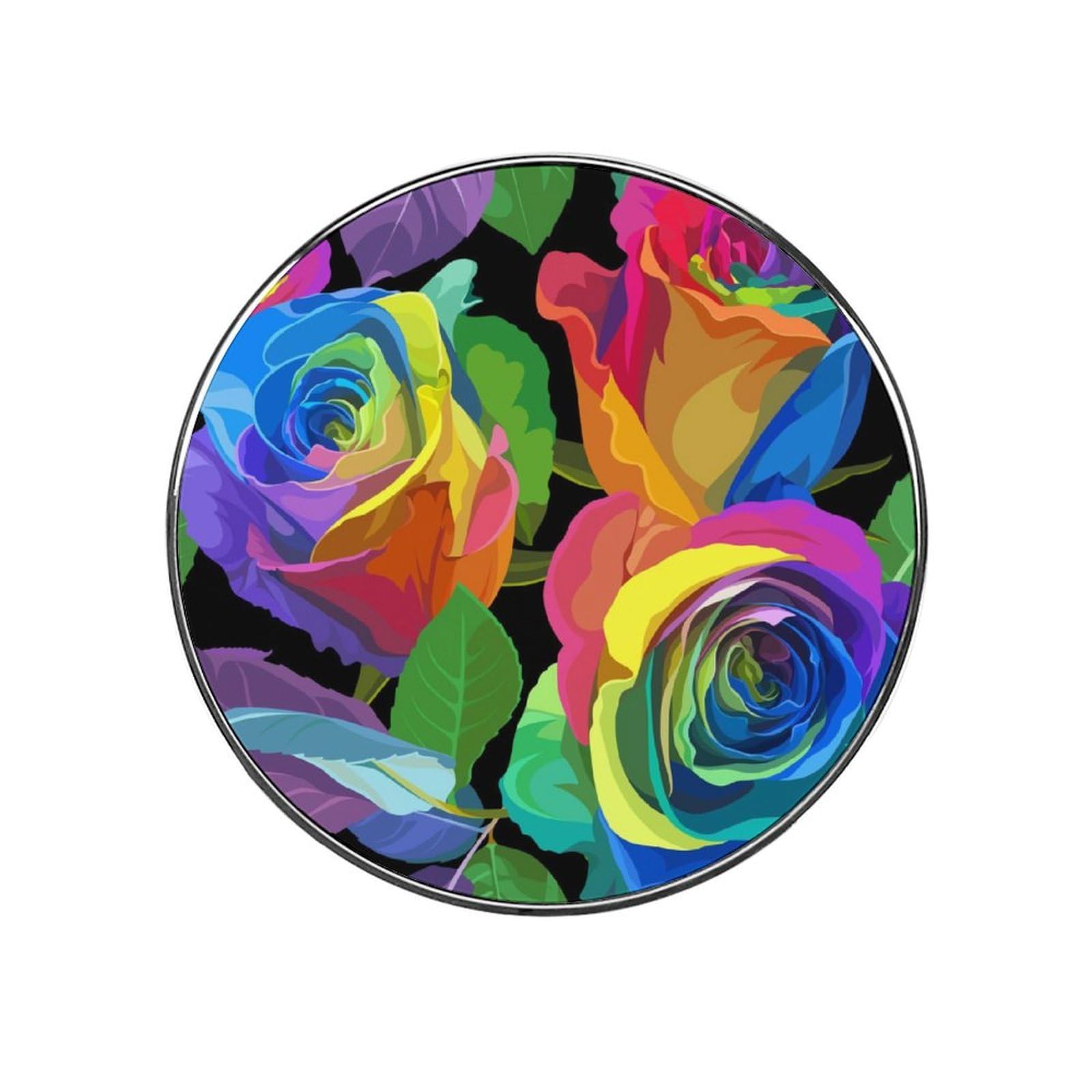 Watercolor Rose Alloy Fridge Magnet For Office Cabinet Refrigerator Whiteboard Photo