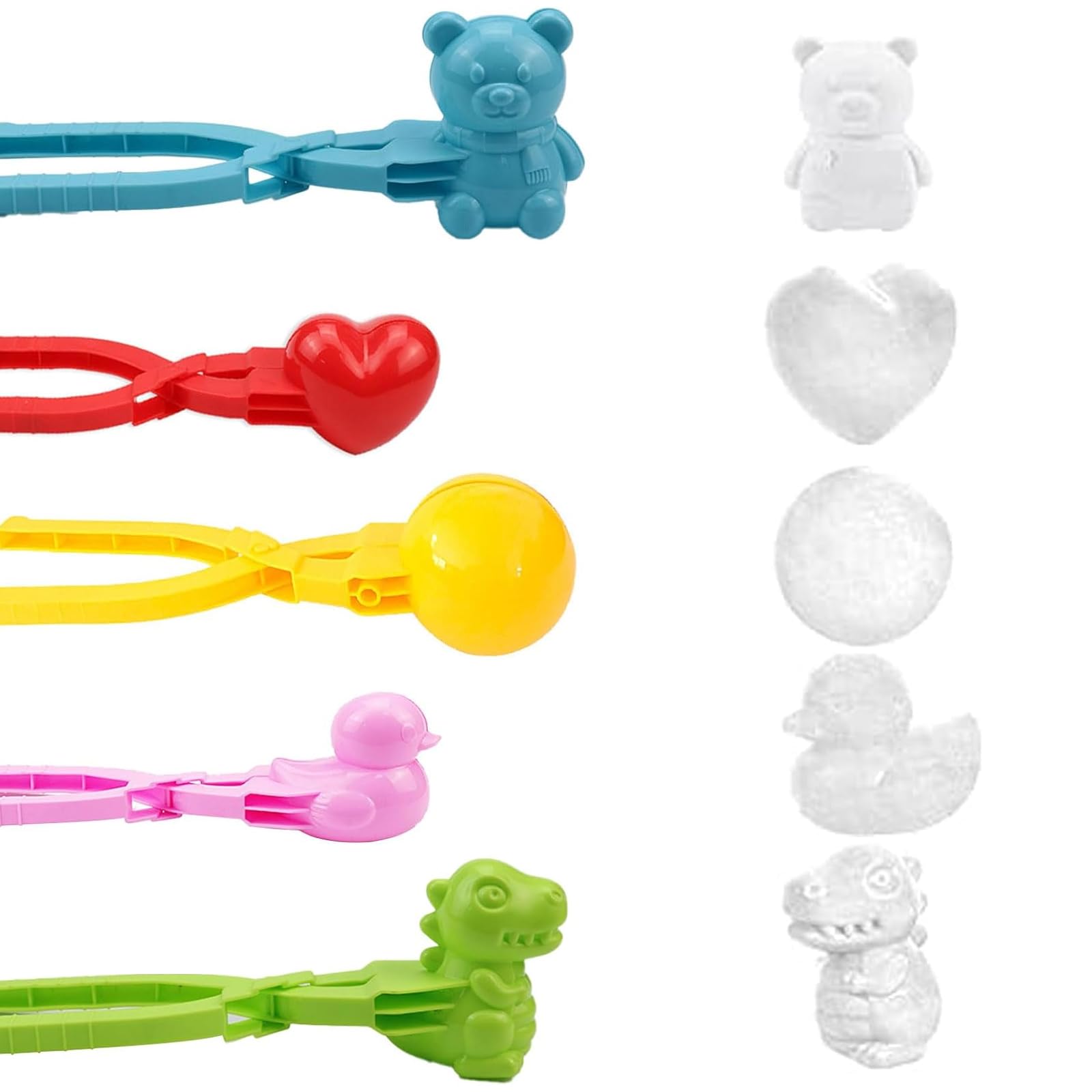 5Pcs Snowball Maker Clips Snow,Duck Mould, Winter Snowball Maker Toy,Outdoor Snow Ball Maker Toy, Reusable Suitable for Adults and Children for Snowball Fight Games, Winter Snow Beach(Random Color)