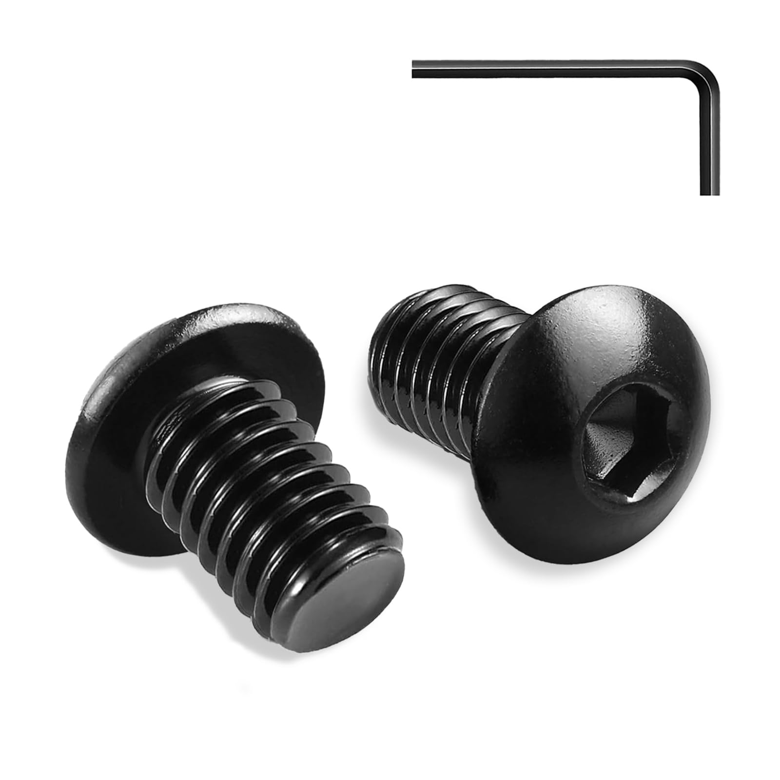 20 Stück M5 x 8 mm Linsenkopfschrauben Innensechskant Halbrundkopfschrauben Edelstahl A2 Schrauben Schwarz mit Innensechskantschlussel