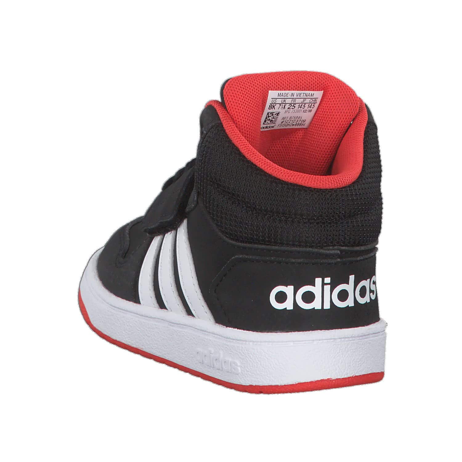 Adidas B75945 Unisex bebé Zapatillas de Gimnasia, Negro (Core Black/FTWR White/Hi/Res Red S18 Core Black/FTWR White/Hi/Res Red S18), 18 EU