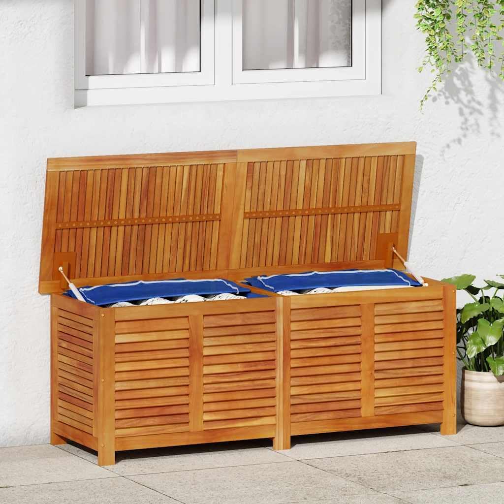 vidaXL Outdoor Storage Box with lid open, showing cushions stored inside