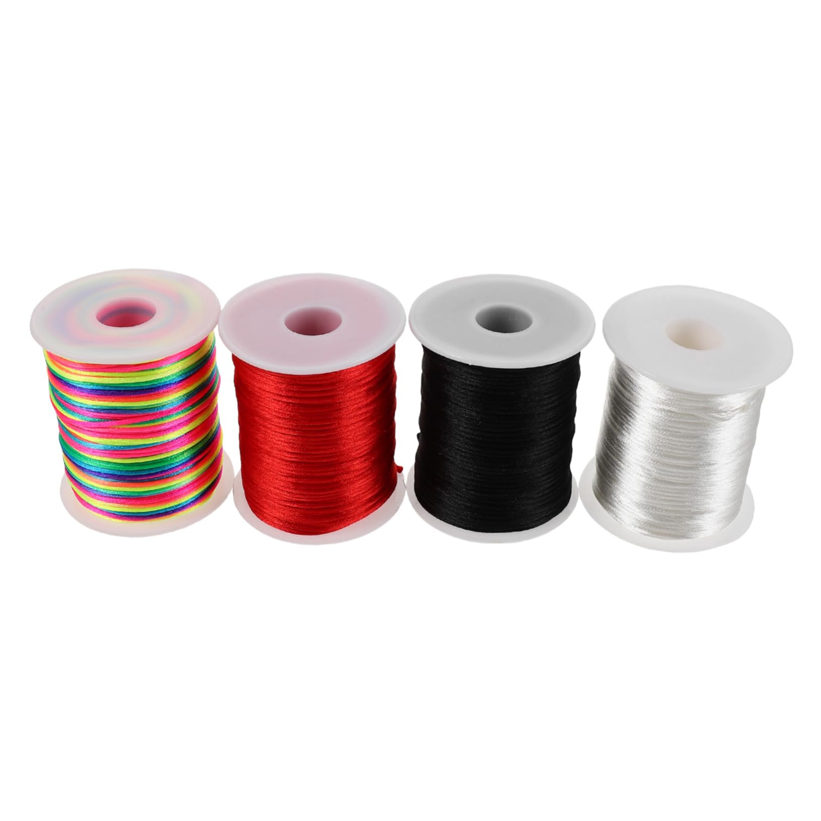 NUOBESTY 4rotoli Cordino di Poliestere Cerato per Braccialetti Infilatura di Cordini per Perline Creazione di Gioielli Accessori per Campanelli Eolici Lavori Artigianali
