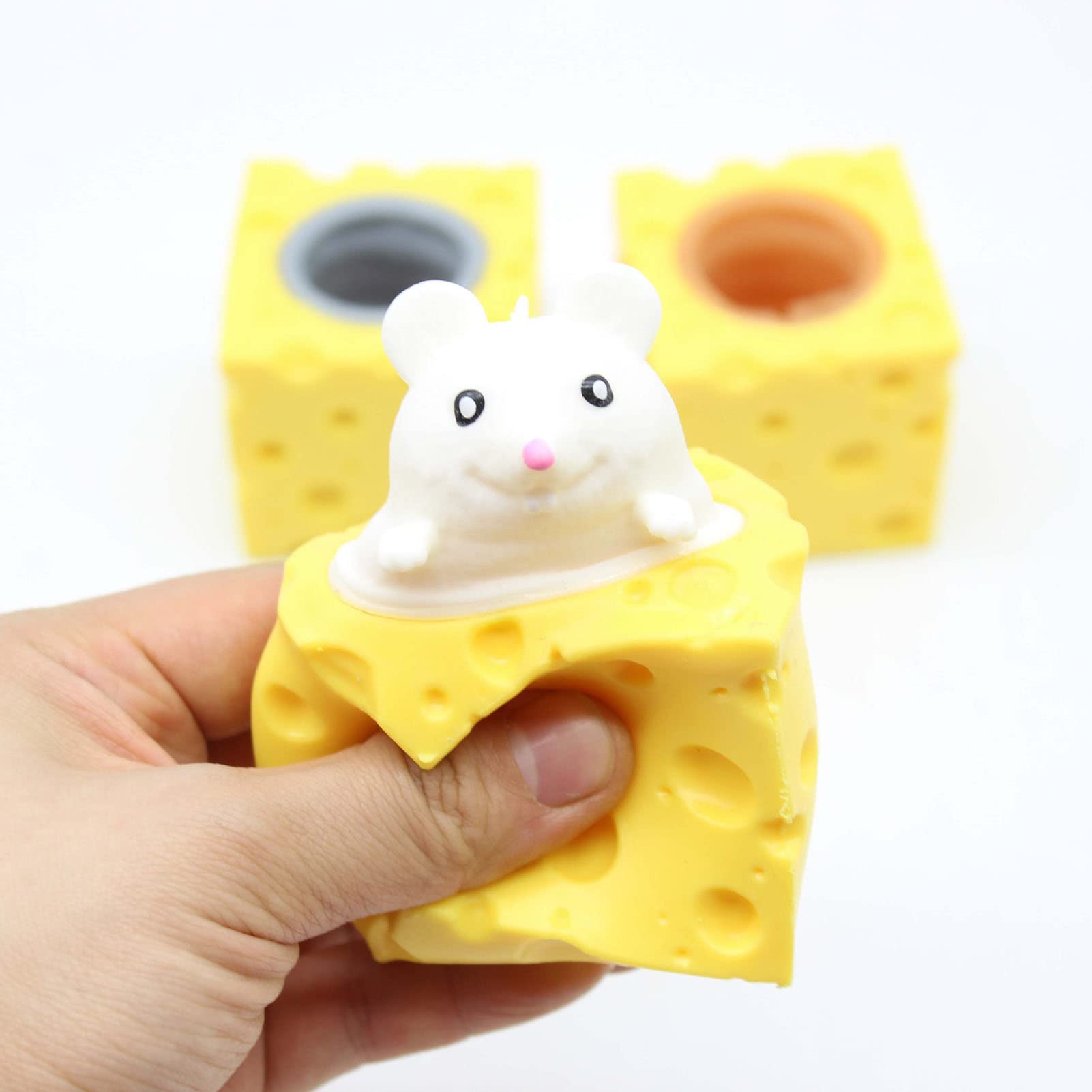 Vikye Squish Cheese Mouse Toy, Soft Silicone Stress Relief