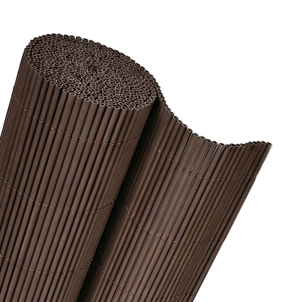 Mazovia Frangivista Balcone PVC 100x300 cm Marrone Effetto bambù Resistente Intemperie Raggi UV Frangivento Coperture Ombreggiante