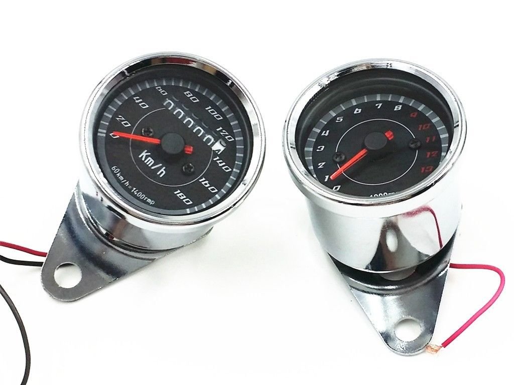 LED Motorcycle Tachometer Tacho Gauge + Odometer Speedometer Speedo Meter Custom