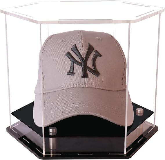 Clear Hat Display Case,hat Display case for Baseball,Baseball Football Cap Display Stand,Perfect for Baseball, Football or Snapback Caps 9.8*8.7*7.9 in