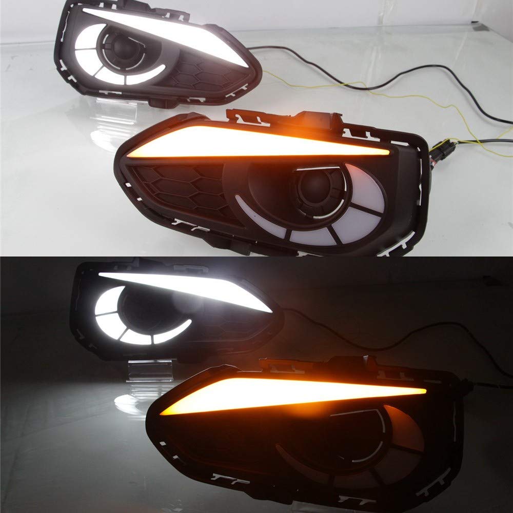 Luce di marcia diurna a LED DRL per Fit 2018+, Eagle Eye Paraurti anteriore LED DRL Con Segnali di svolta gialli Streamer