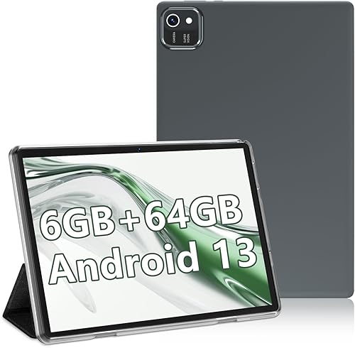 Miniatura 1 de Tableta 10.1 pulgadas Android 13 Tablets, 64GB ROM Quad-Core Procesador Google GMS certificado, 1280x800 IPS HD pantalla táctil 8MP Cámara, FM GPS