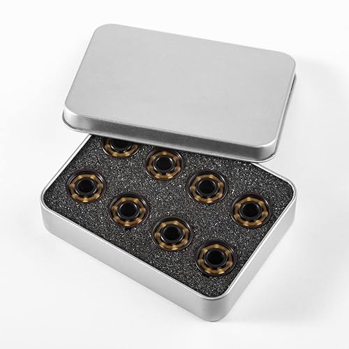 Miniatura 3 de Paquete de 8 rodamientos de cerámica 608 de alta velocidad con 7 cuentas de cerámica blanca para longboard, patines en línea, monopatín, patinetas y