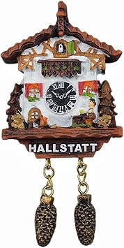 Cuckoo Clock Hallstatt Austria Fridge Magnet Souvenir Refrigerator Decoration Magnetic Sticker Hand Painted Craft